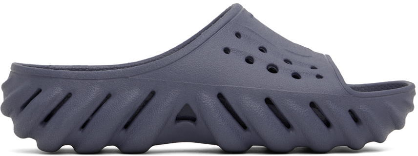 Shop Crocs Gray Echo Slides In Storm