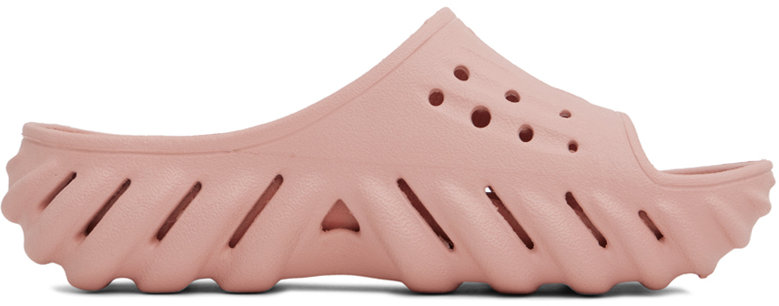 Crocs Pink Echo Slides In Pink Clay