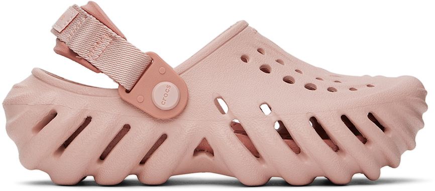 Shop Crocs Kids Pink Echo Clogs In Pink Clay
