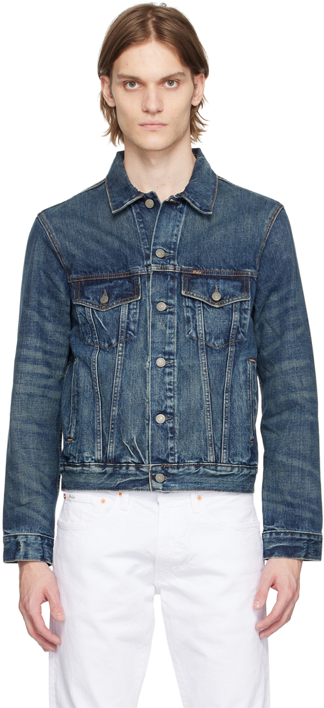 Polo Ralph Lauren Blue Trucker Denim Jacket Ssense Uk 