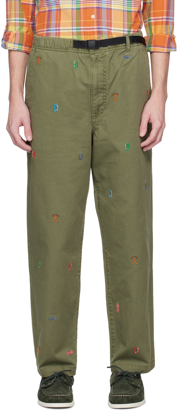 Polo Ralph Lauren: Khaki Embroidered Trousers | SSENSE