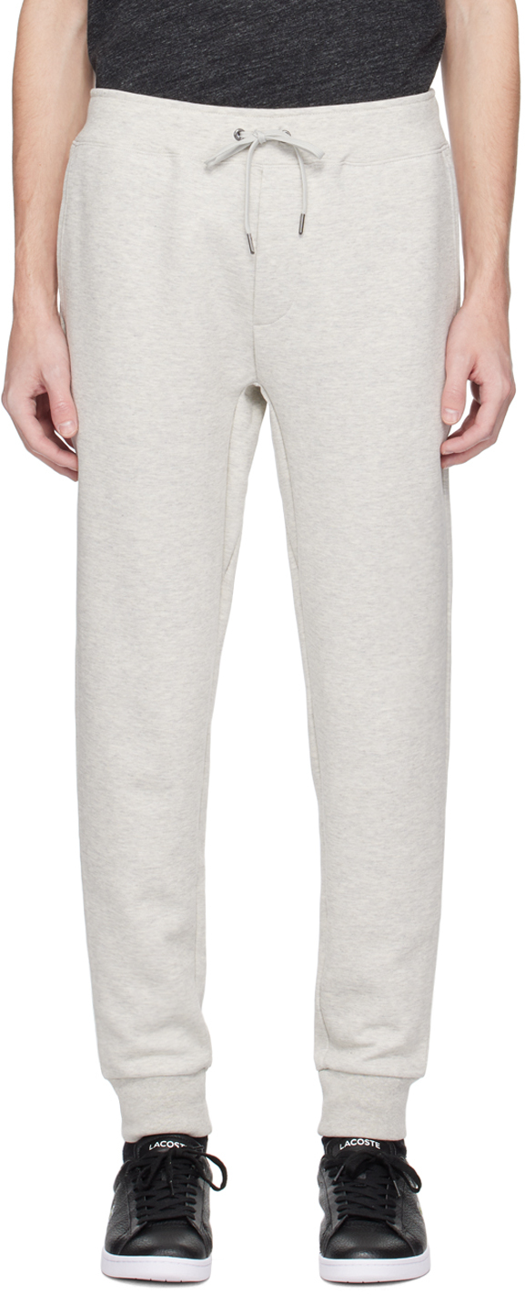 Shop Polo Ralph Lauren Gray Embroidered Lounge Pants In Light Sport Heather