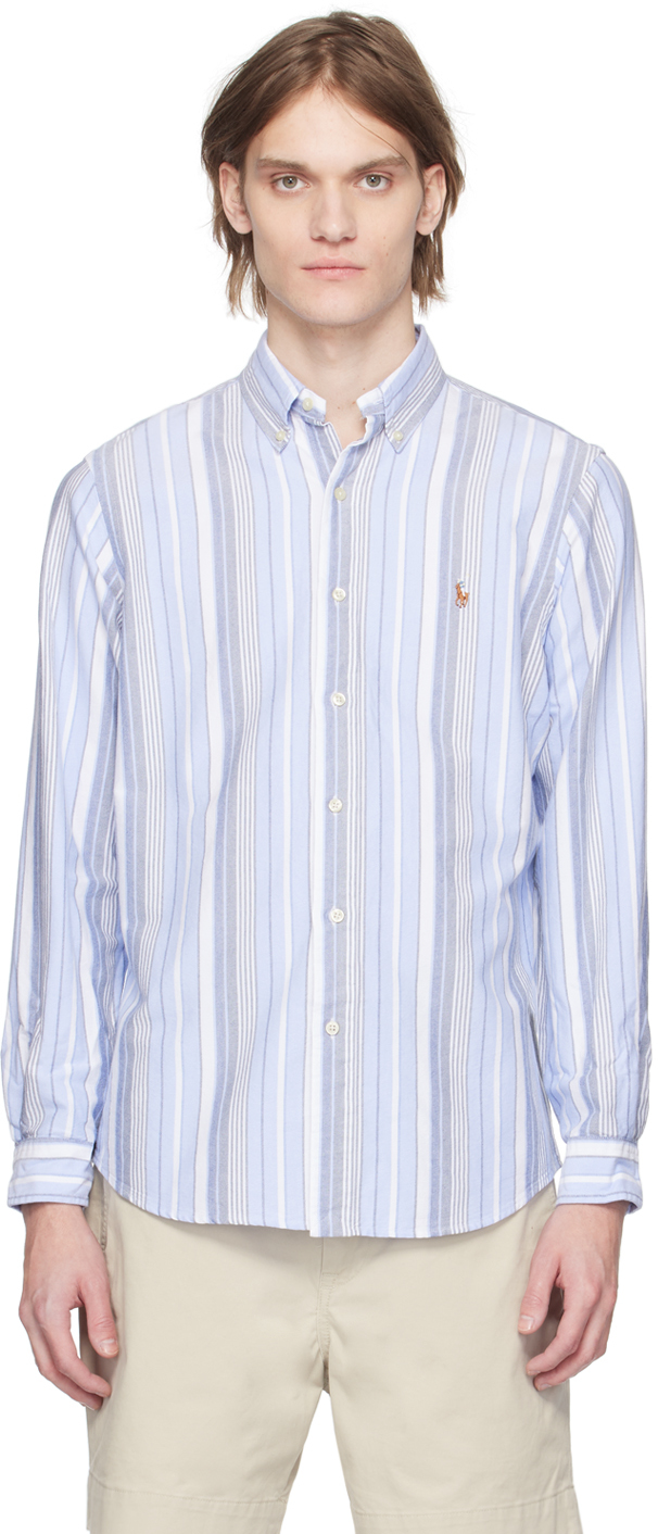 Polo Ralph Lauren: Blue Striped Shirt | SSENSE