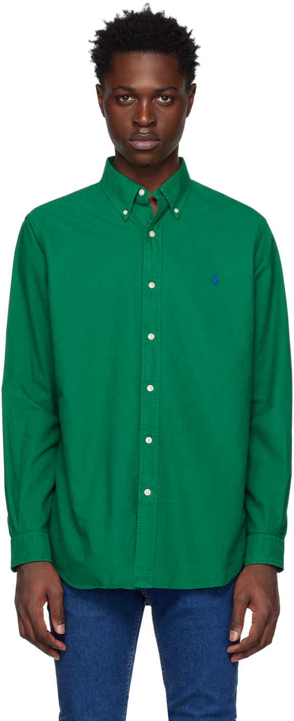 Polo Ralph Lauren Garment-dyed Oxford Shirt In Raft Green