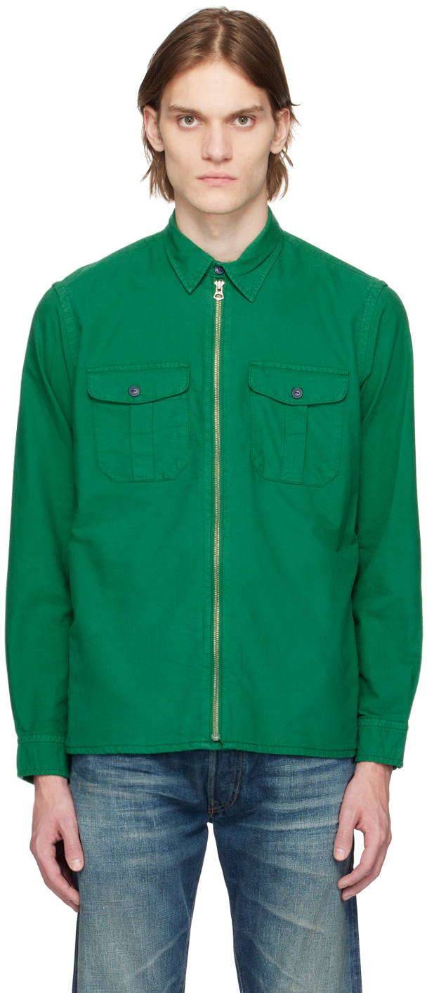 Polo Ralph Lauren: Green Zip Shirt | SSENSE