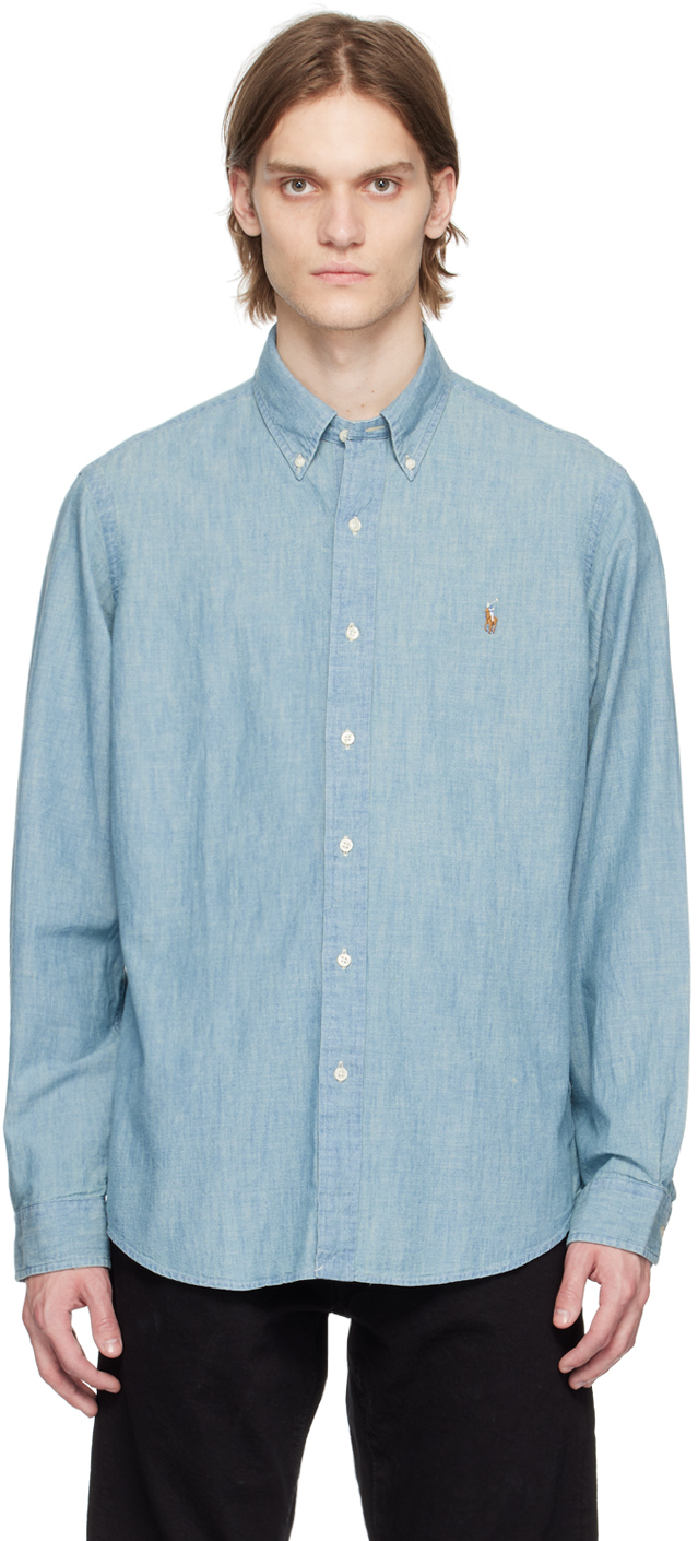 Polo Ralph Lauren Chemise bleue à coupe classique SSENSE France