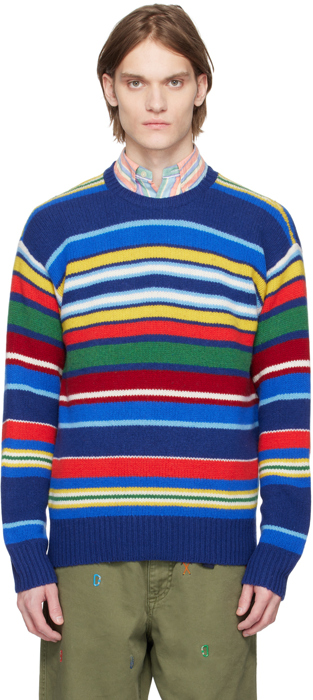 Polo Ralph Lauren: Navy Striped Sweater | SSENSE