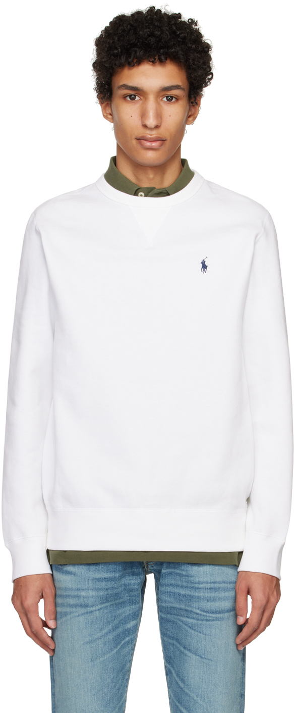 Polo Ralph Lauren: White 'The RL' Sweatshirt | SSENSE