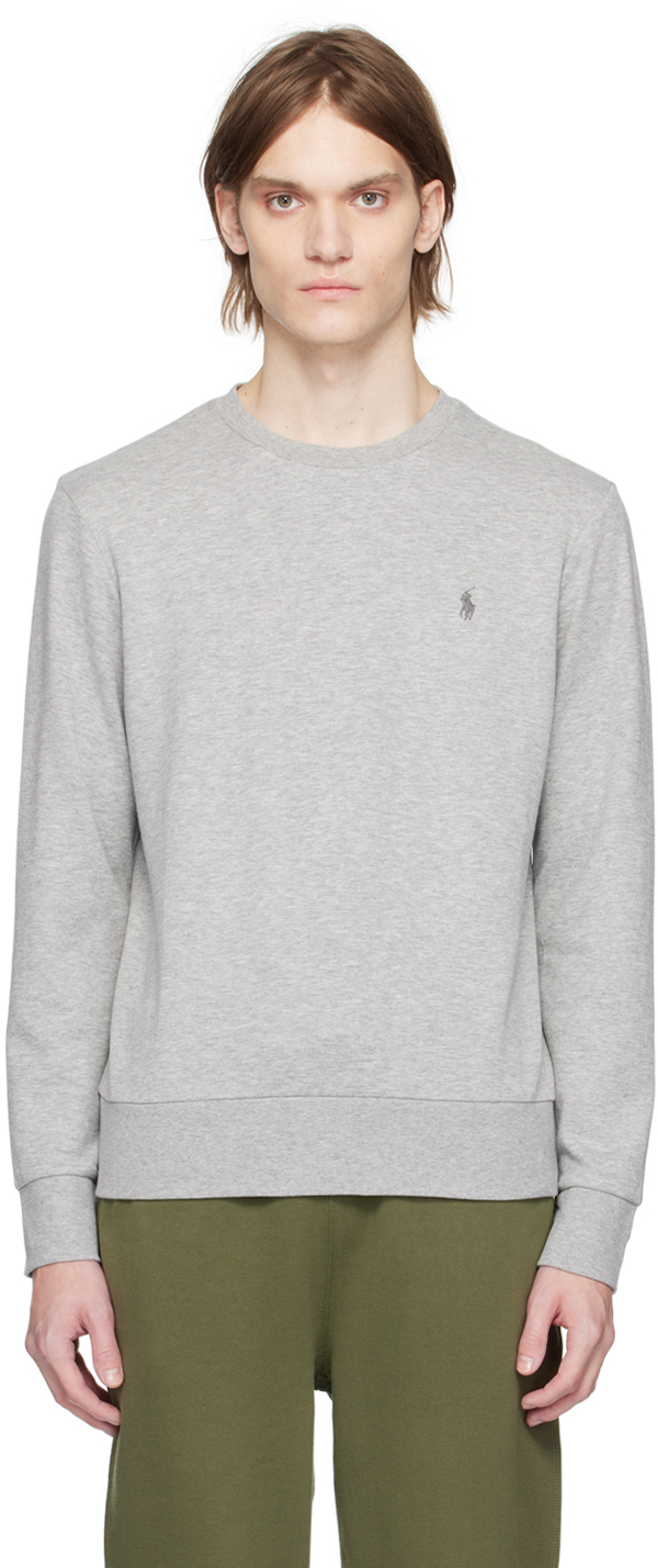 Polo Ralph Lauren: Gray Embroidered Sweatshirt | SSENSE