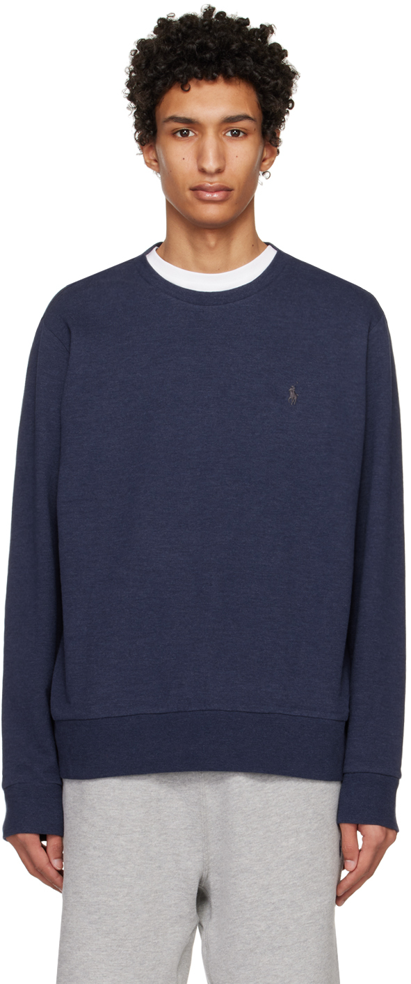 Polo Ralph Lauren: Blue Crewneck Sweatshirt | SSENSE