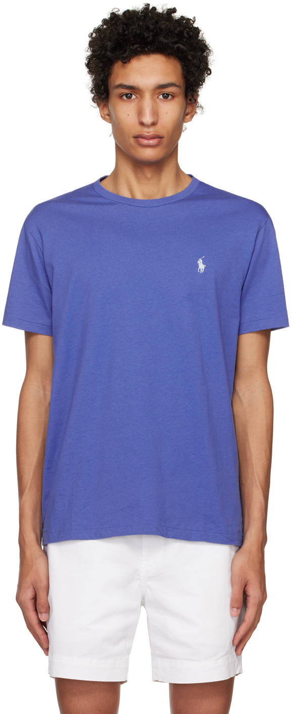 Polo Ralph Lauren: Blue Crewneck T-Shirt | SSENSE Canada
