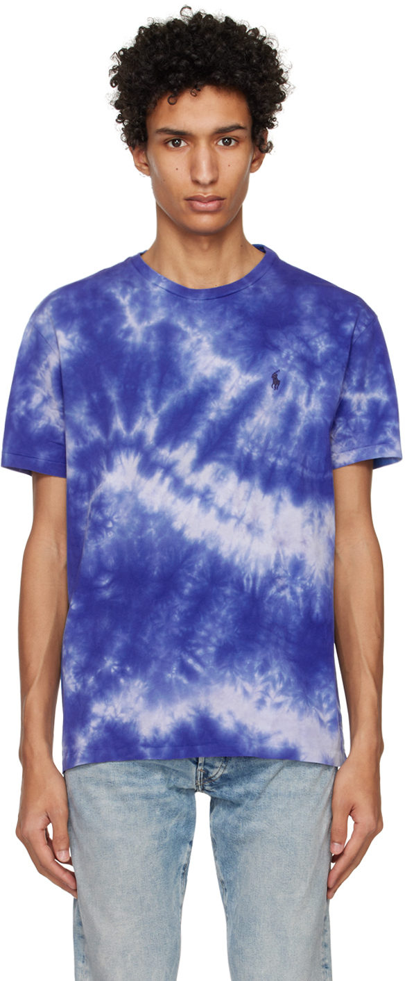 Polo Ralph Lauren Printed Cotton-jersey T-shirt In Blue