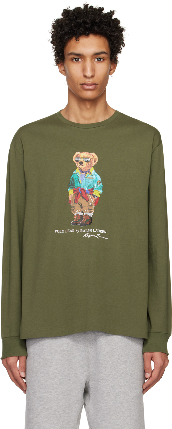 Polo Ralph Lauren Green Polo Bear Long Sleeve T Shirt Ssense 