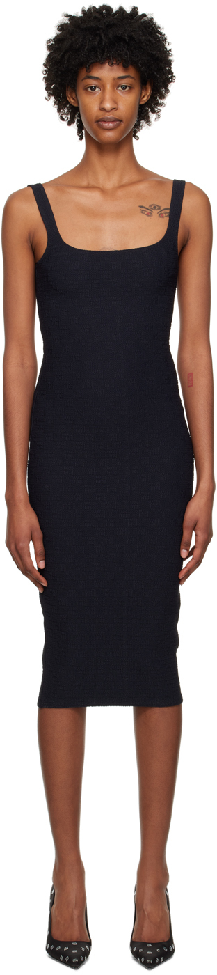 alexanderwang.t Black Textured Jacquard Midi Dress