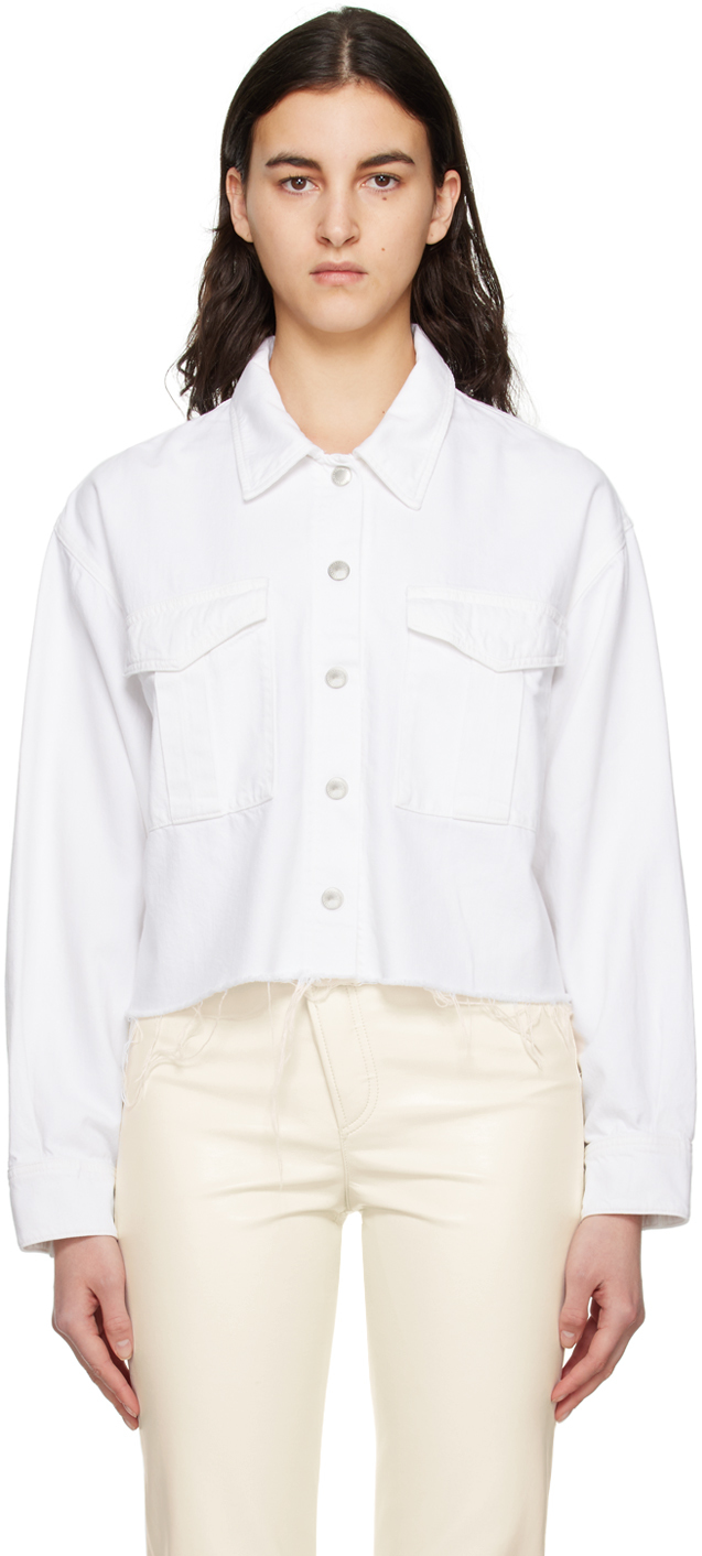 White Nyx Denim Jacket by AGOLDE on Sale