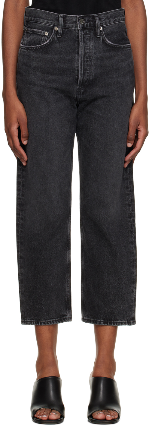 AGOLDE Black 90's Crop Jeans