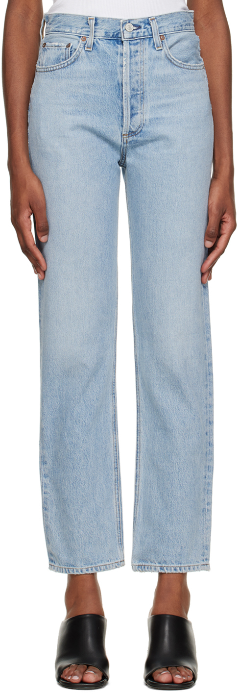 Blue 90's Pinch Waist Jeans by AGOLDE on Sale