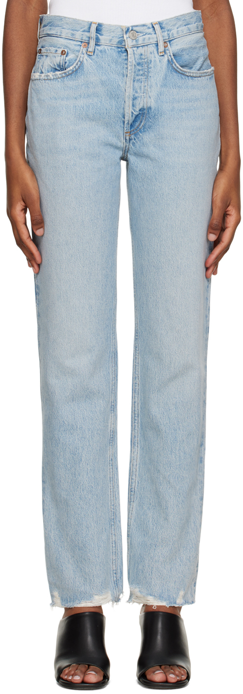 AGOLDE: Blue Lana Jeans | SSENSE UK