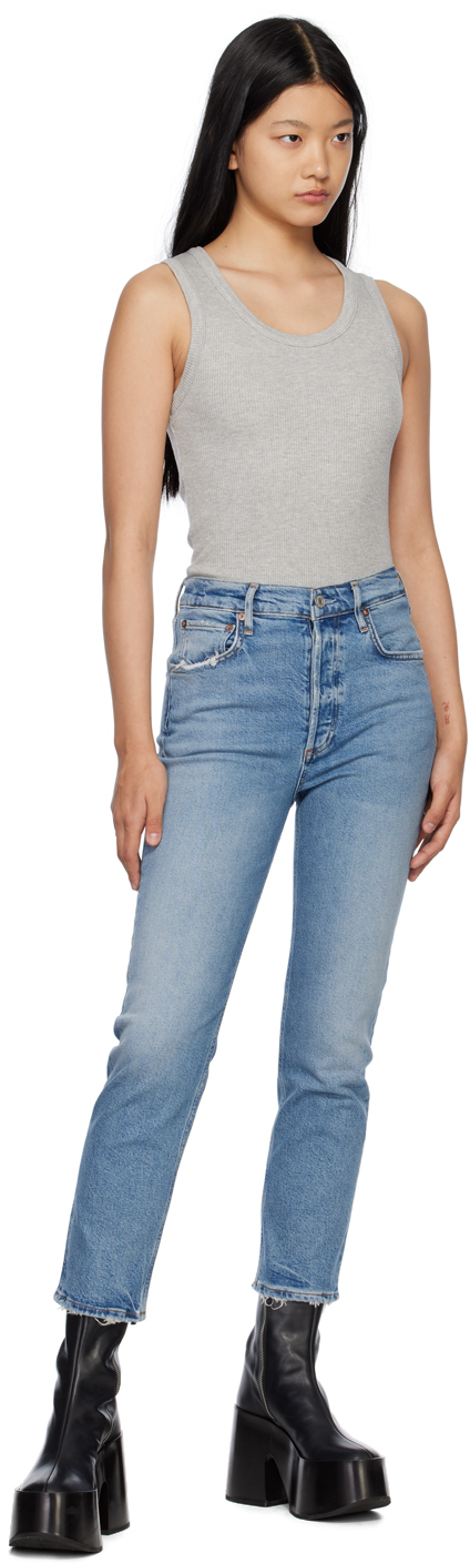 Agolde Blue Riley Jeans In Cove