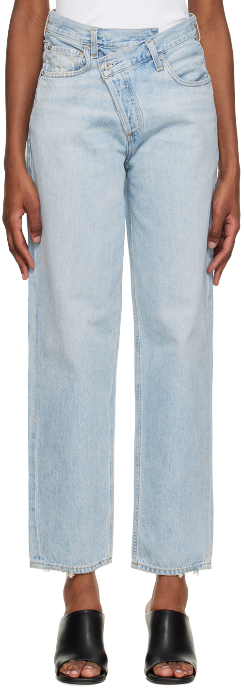 AGOLDE: Blue Criss Cross Upsized Jeans | SSENSE Canada