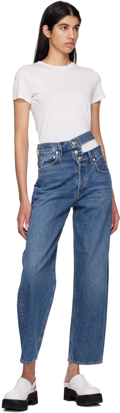 Agolde Merrel Tapered Mid-rise Organic-cotton Denim Jeans In Intrigue