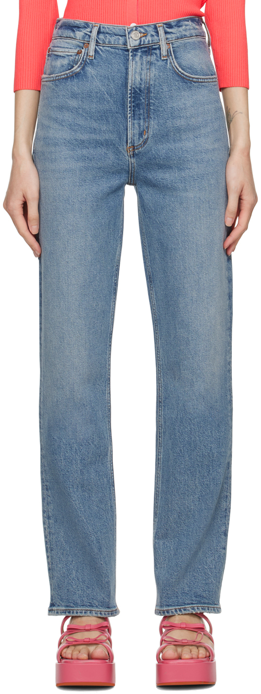 AGOLDE Blue Stovepipe Jeans SSENSE Canada