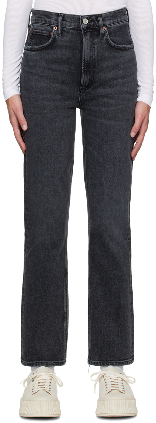 AGOLDE Black Stovepipe Jeans