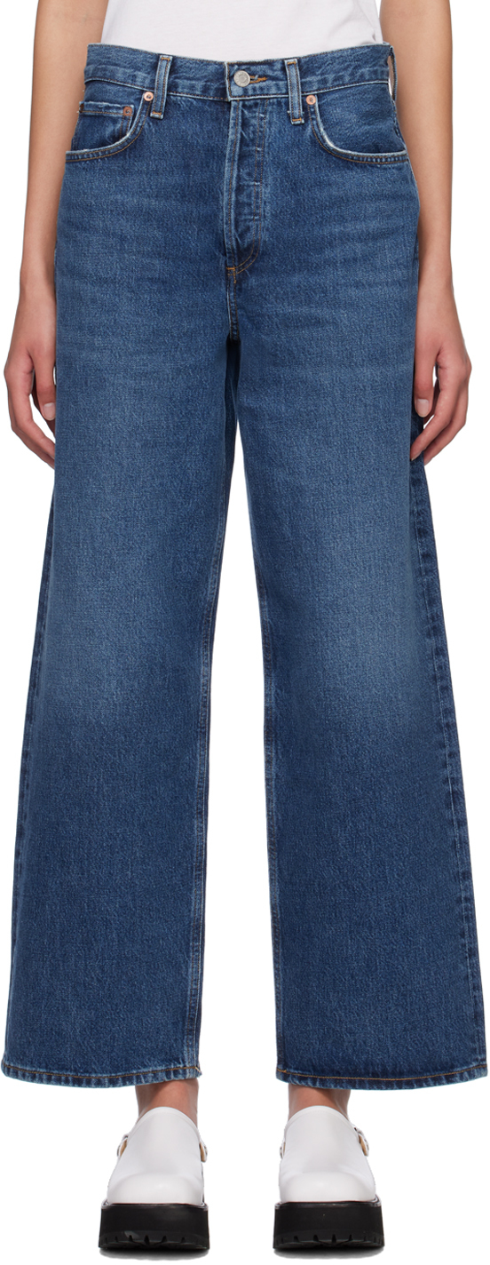 AGOLDE: Blue Low Slung Baggy Jeans | SSENSE