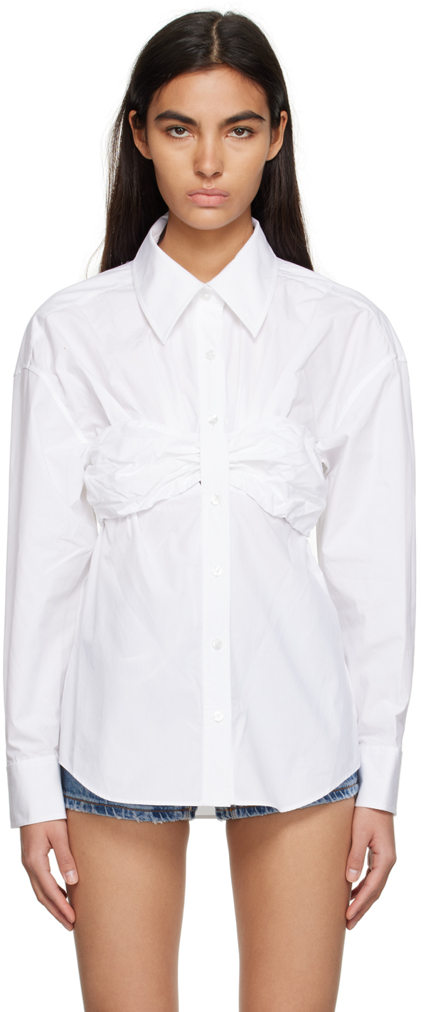 alexanderwang.t: White Ruched Shirt | SSENSE