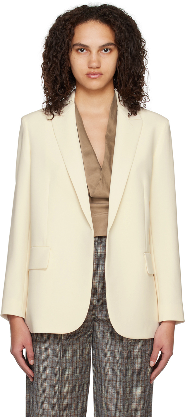 Shop Theory Off-white Relaxed Blazer In Rice - Y0c
