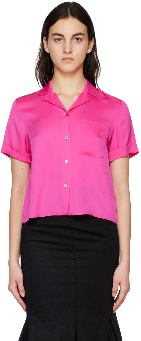 Theory Pink Camp Shirt In Carnation - V13
