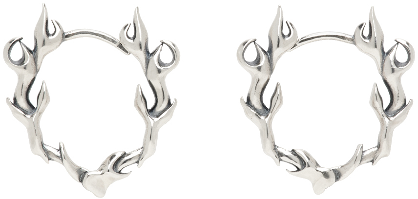 KUSIKOHC Silver Flame Earrings