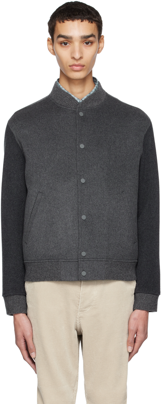 Theory Gray Murphy Bomber In Charcoal Melange