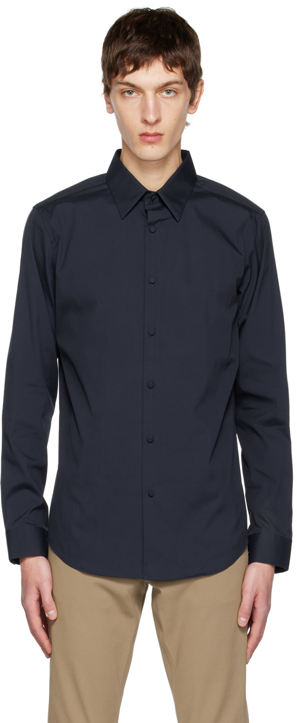 Theory Navy Sylvain Shirt In Eclipse