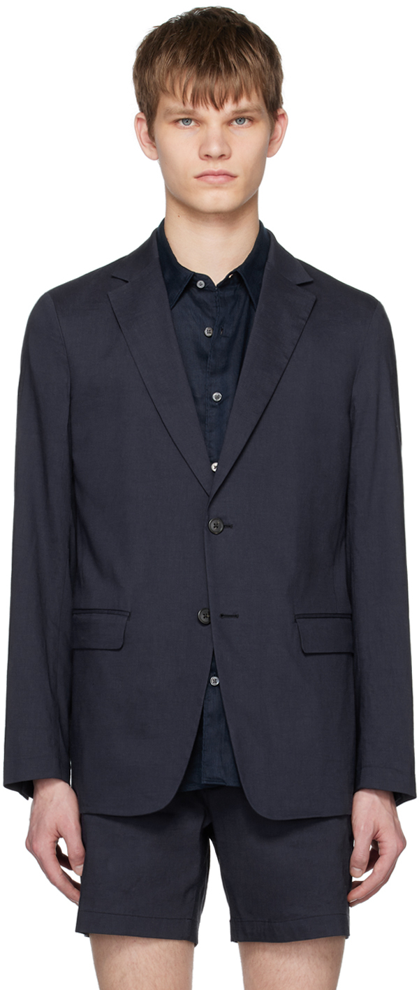 Theory Men's Clinton Oxygen Seersucker Stretch Wool Blazer In Blue
