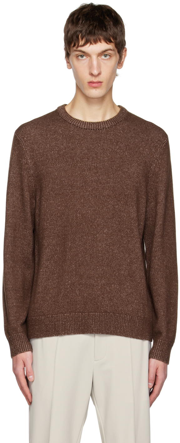 Theory: Brown Hilles Sweater | SSENSE