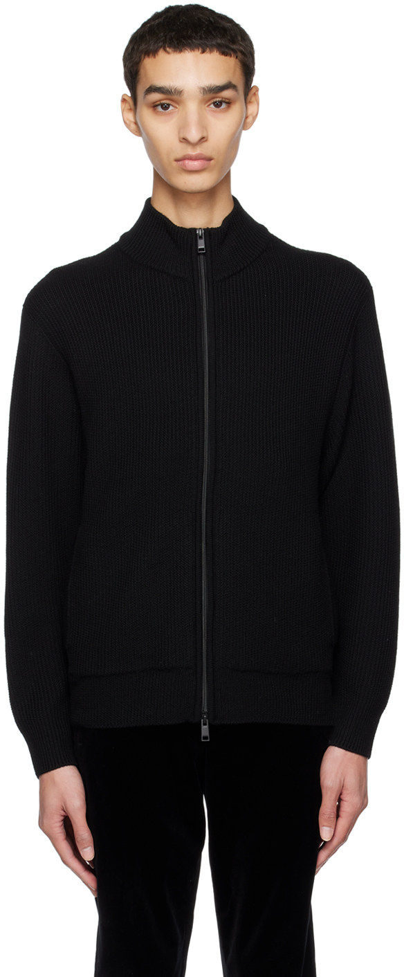 Theory Black Zip-up Sweater