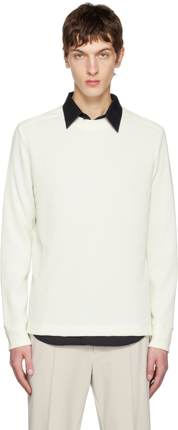 Theory Off-white Mattis Long Sleeve T-shirt In Ivory - C05