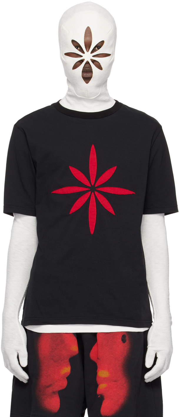 KUSIKOHC: Black Patchwork T-Shirt | SSENSE Canada
