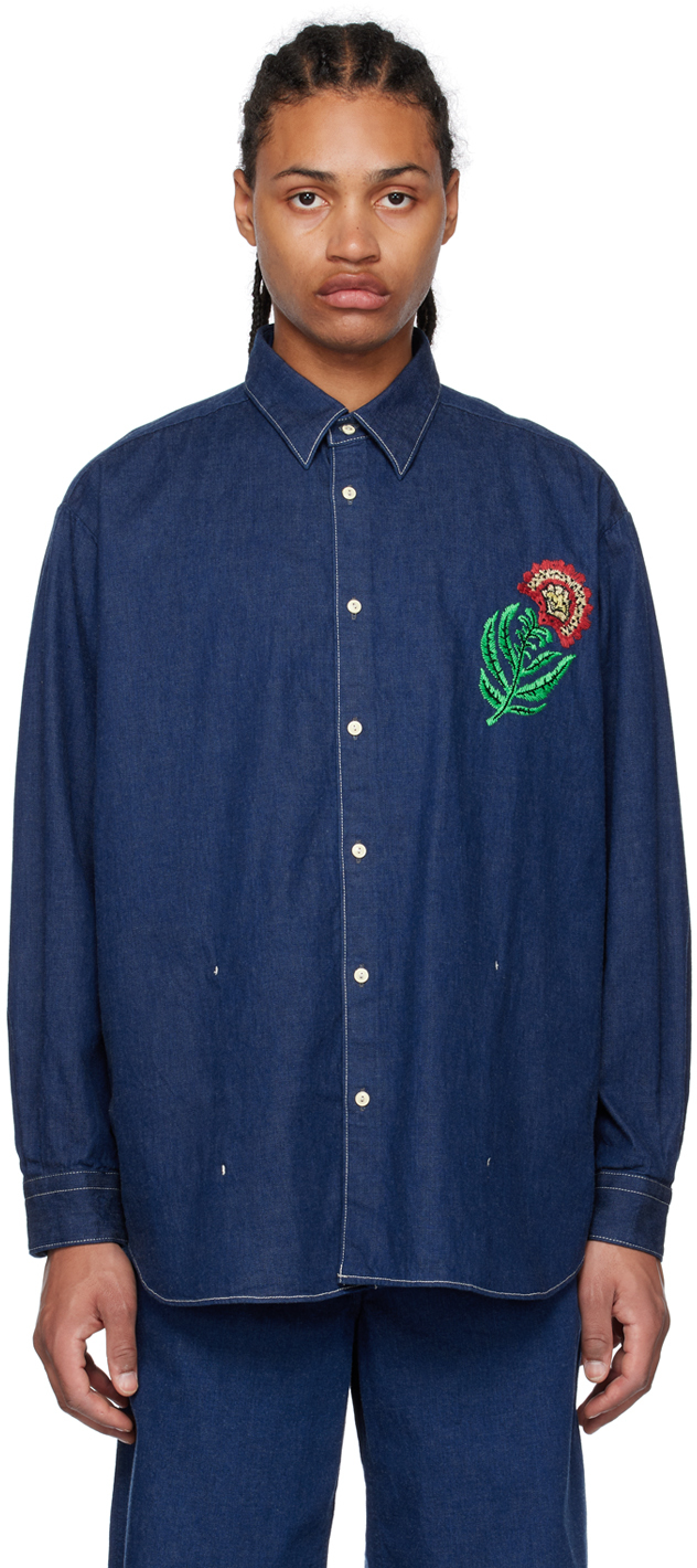 Indigo Military Denim Shirt