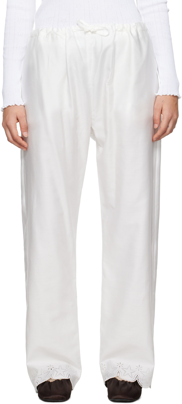 Sky High Farm Workwear White Two-pocket Lounge Pants In 1 White