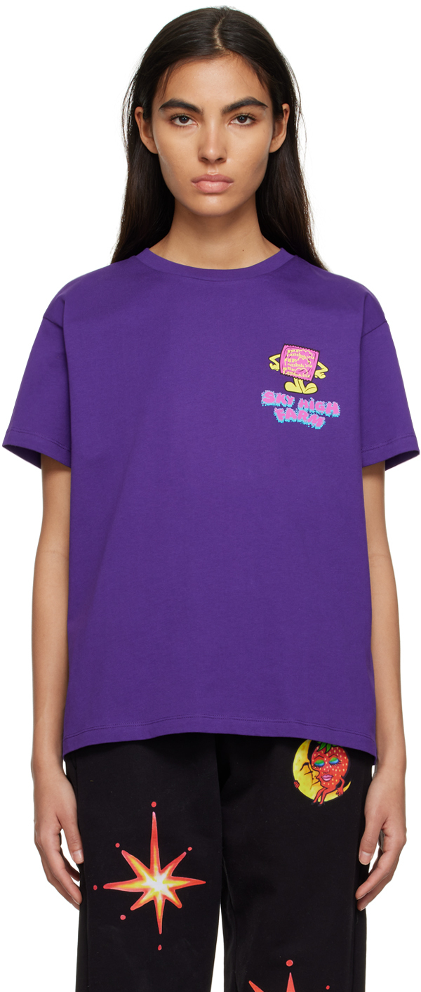 Sky High Farm Workwear Purple 'safety First' T-shirt In 1 Purple