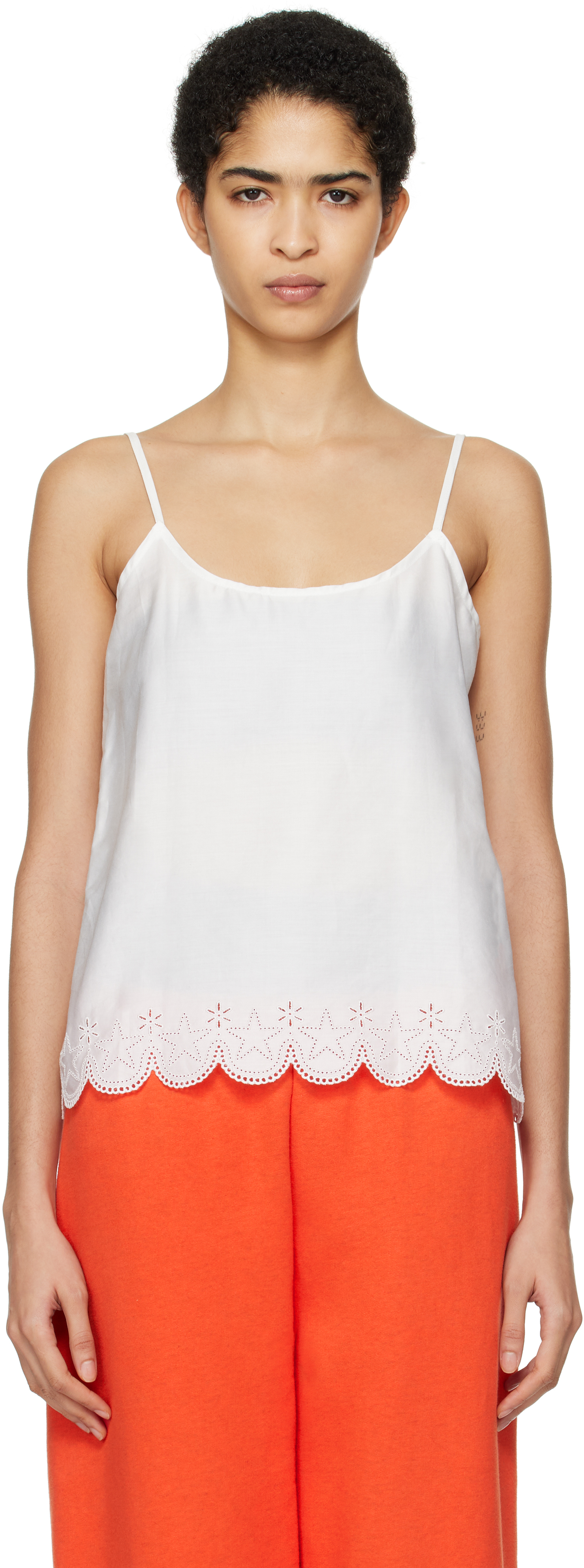 White Cotton Tank Top