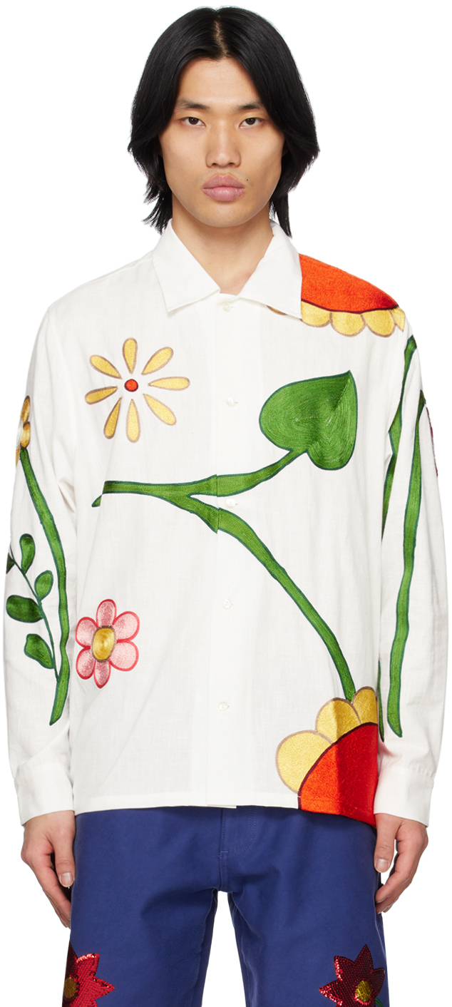 Shop Sky High Farm Workwear White Flower Shirt