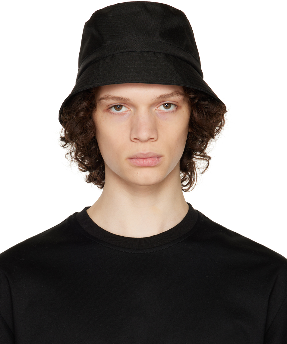 Solid Homme: Black Logo Bucket Hat