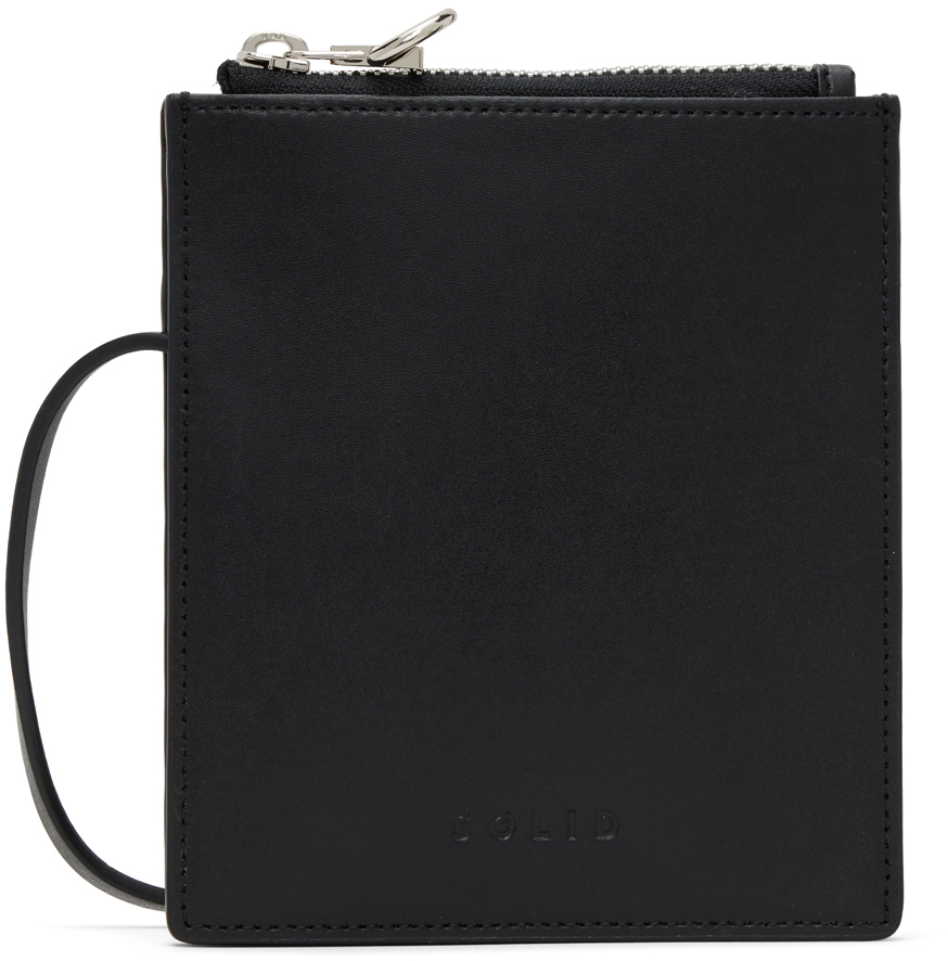 Black Embossed Bag by Solid Homme on Sale