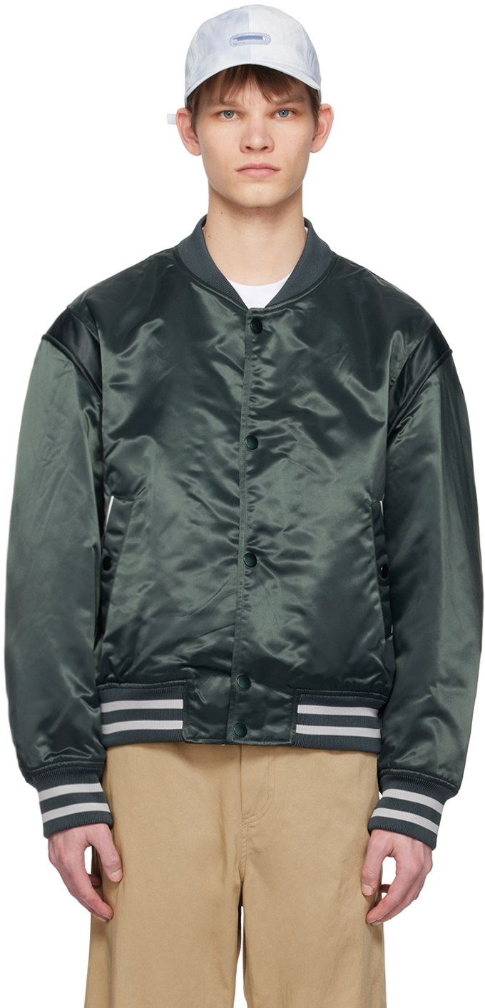 Solid Homme Green Varsity Bomber Jacket In 221f Fresh Green