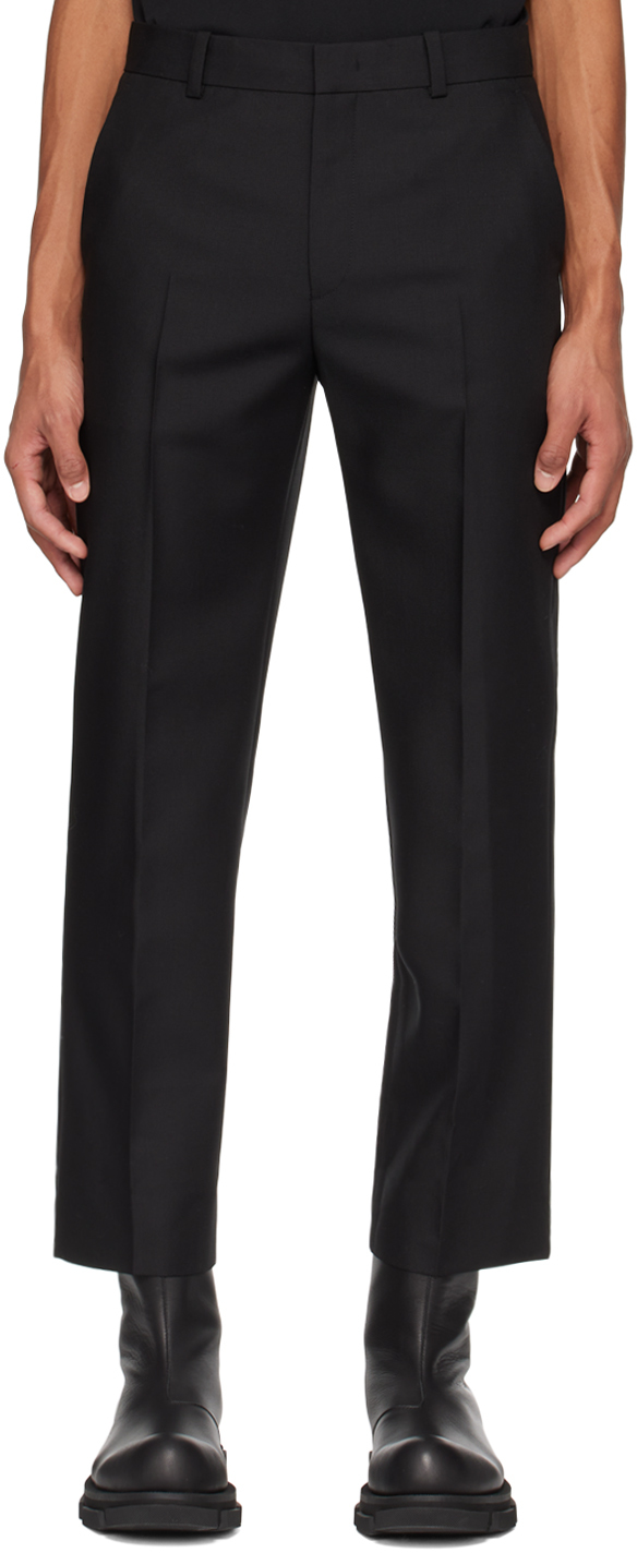 Solid Homme Black Straight Trousers In 728b Black