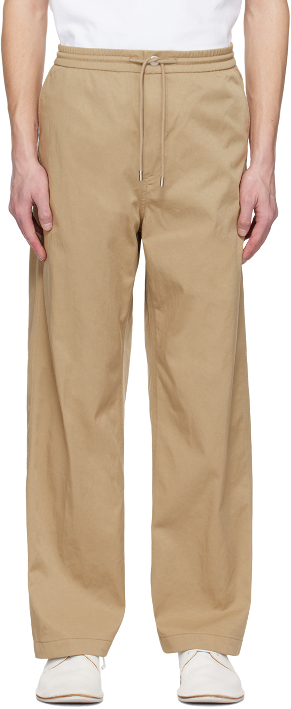 Solid Homme Beige Straight Trousers In 715e Beige