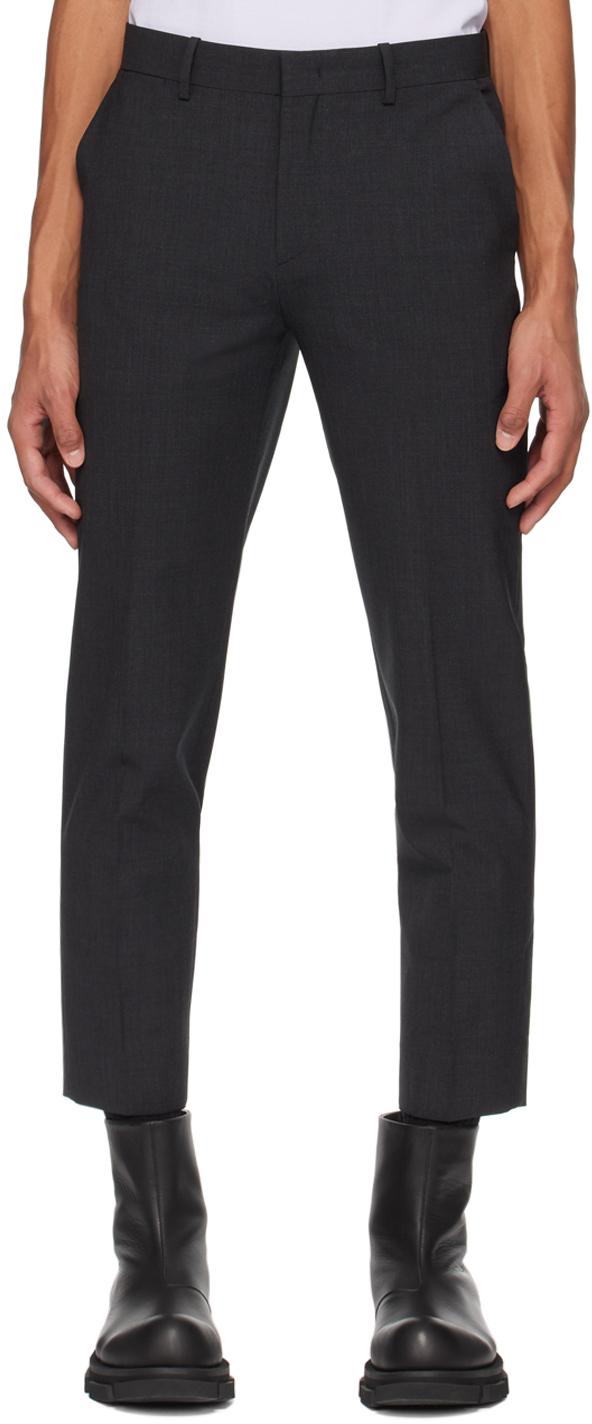 Solid Homme Gray Straight Trousers In 721g Gray